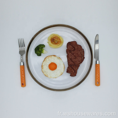 Assiette à manger rustique anti-rayures